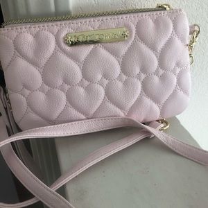 Betsey Johnson quilted heart leather crossbody bag